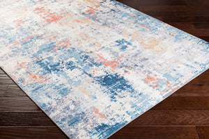 Livabliss Olivia Flatweave Polyester Area Rug Low Profile Entryway Kitchen High Traffic Floor Mat Navy, Light Blu 2'2" x 3'9" OLV2311-2339