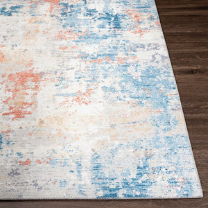 Livabliss Olivia Flatweave Polyester Area Rug Low Profile Entryway Kitchen High Traffic Floor Mat Navy, Light Blu 2'2" x 3'9" OLV2311-2339