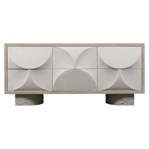 Bernhardt Bernhardt Lunula Dresser With Sculptural Resin Drawer Fronts, Concrete Bases, Flaxen Wood Finish 309051