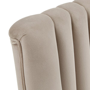 Homelegance By Top-Line Maya Velvet Channel Back Dining Chairs (Set of 2) Taupe Rubberwood