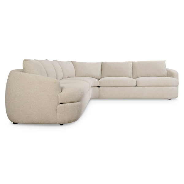 Bernhardt Bernhardt Jules Sectional With Sculpted Curved Silhouette, Plush Seating And Tailored Pillows For Luxe Comfort - Made to Order Beige 144" W x 112.5" D x 31.25" H K2086