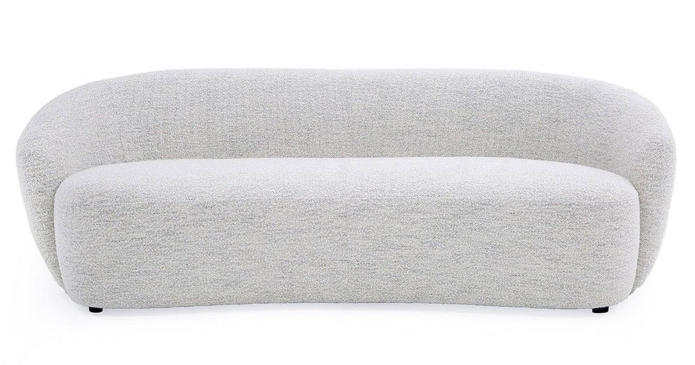 VIG Furniture Omaha Sculptural Off-White Fabric Sofa — 90" Modern Minimalist Rounded Silhouette, Plush Foam Seating VGKK-KF2823-BEI-S