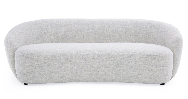 VIG Furniture Omaha Sculptural Off-White Fabric Sofa — 90" Modern Minimalist Rounded Silhouette, Plush Foam Seating VGKK-KF2823-BEI-S