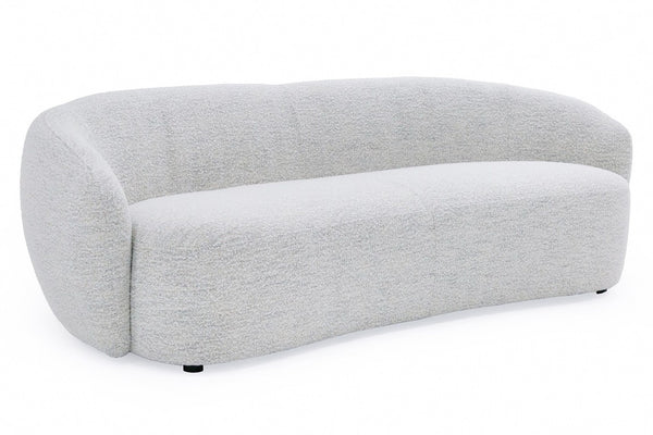 VIG Furniture Omaha Sculptural Off-White Fabric Sofa — 90" Modern Minimalist Rounded Silhouette, Plush Foam Seating VGKK-KF2823-BEI-S