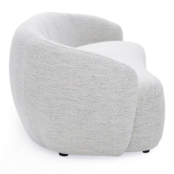 VIG Furniture Omaha Sculptural Off-White Fabric Sofa — 90" Modern Minimalist Rounded Silhouette, Plush Foam Seating VGKK-KF2823-BEI-S
