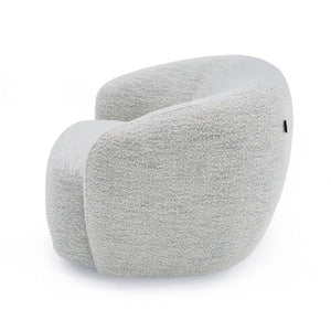 VIG Furniture Omaha Sculptural Swivel Chair In Off-White Fabric — Cozy Curved Design, Foam Seat, Smooth Rotation VGKK-KF2823-BEI-CH
