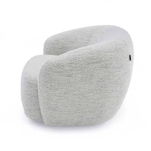 VIG Furniture Omaha Sculptural Swivel Chair In Off-White Fabric — Cozy Curved Design, Foam Seat, Smooth Rotation VGKK-KF2823-BEI-CH