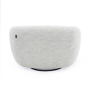 VIG Furniture Omaha Sculptural Swivel Chair In Off-White Fabric — Cozy Curved Design, Foam Seat, Smooth Rotation VGKK-KF2823-BEI-CH