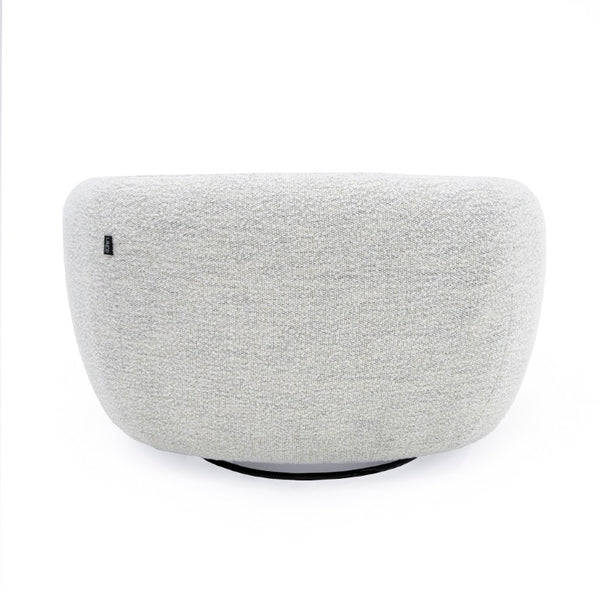 VIG Furniture Omaha Sculptural Swivel Chair In Off-White Fabric — Cozy Curved Design, Foam Seat, Smooth Rotation VGKK-KF2823-BEI-CH