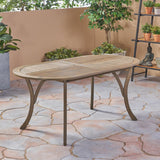 Christopher Knight Home® - Noble House - Hermosa Outdoor Acacia Wood 70" Oval Dining Table, Gray