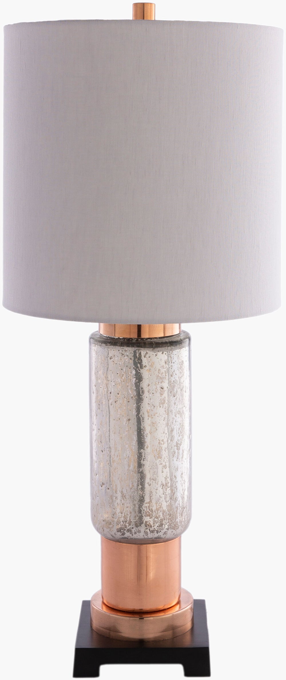 Surya Omare 28" Modern Accent Table Lamp - Handcrafted Linen & Glass Design For Elegant Home Decor Body, Ivory Glass,Aluminum,Linen,Cotton,Aluminum Ome-001