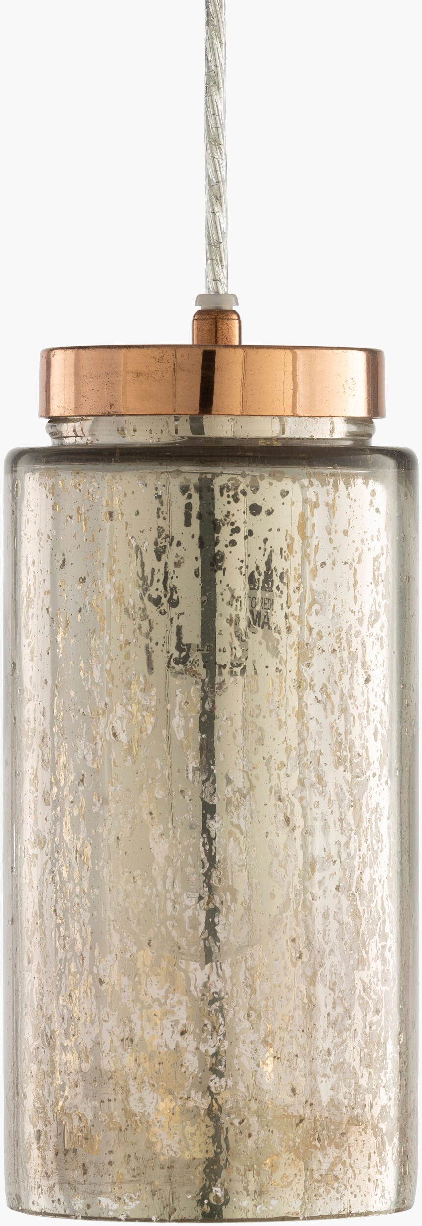 Surya Omare Modern Pendant Light - 5"L X 5"W X 10"H, Stunning Stainless Steel & Glass Design For Home Fixture, Metallic ,Silver Glass,Iron Ome-002