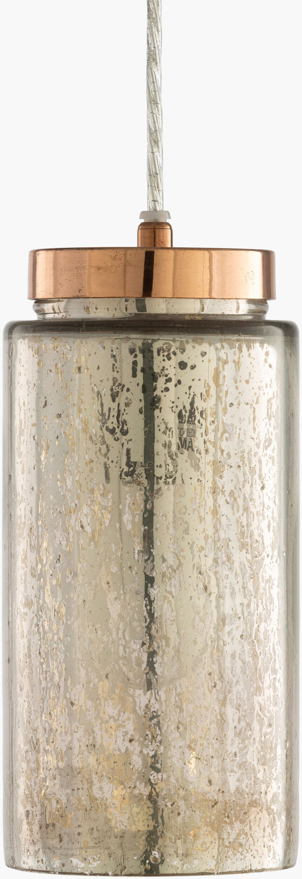 Surya Omare Modern Pendant Light - 5"L X 5"W X 10"H, Stunning Stainless Steel & Glass Design For Home Fixture, Metallic ,Silver Glass,Iron Ome-002