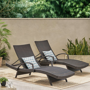 English Elm Salem Outdoor Pe Wicker Chaise Lounge Low Profile Poolside Sun Lounger 52005.00ARMMP2