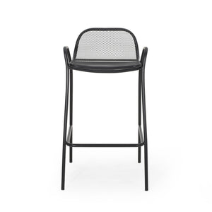 English Elm Christopher Knight Home® - BALTIMORE Linda Modern Iron Barstool Set of 2 Matte Black – Powder-Coated Mesh Seating, Durable Outdoor 디자인 65475.00BLK