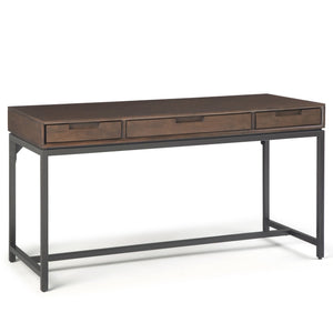 English Elm Banting Mid Century Desk In Walnut Brown - Stylish Workspace With Smart Storage & Industrial Touch B136P158455