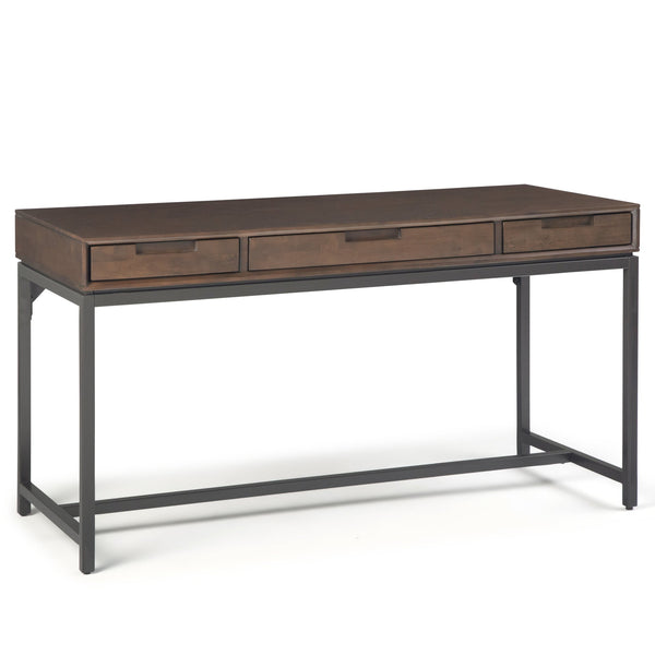 English Elm Banting Mid Century Desk In Walnut Brown - Stylish Workspace With Smart Storage & Industrial Touch B136P158455