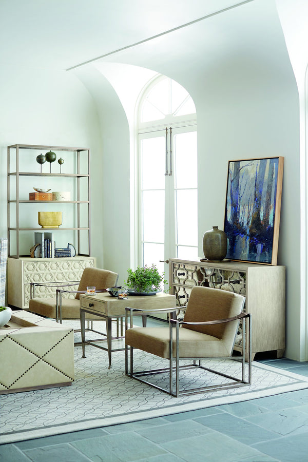 Bernhardt Bernhardt Santa Barbara Three-Drawer Chest With Antiqued Mirrored Fronts, Cerused Oak Sandstone Finish 385116