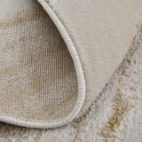 Feizy Rugs Aura Polyester/Polypropylene Machine Made Industrial Rug Ivory/Taupe/Gold 6'-7" x 9'-6"