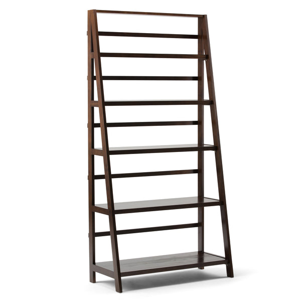 English Elm Acadian Wide Bookcase In Brunette Brown - Handcrafted Solid Wood Storage For Classic Style & Versatility B136P159416