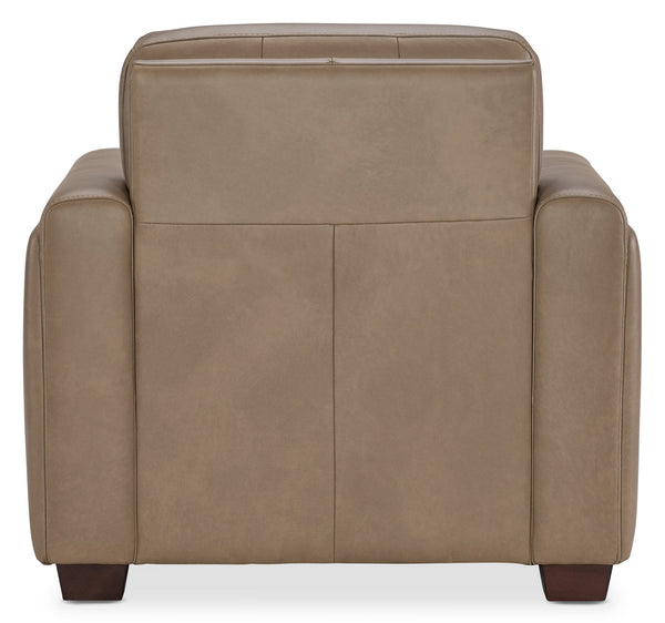 Hooker Furniture Griffin Top-grain Leather Accent Chair Transitional Tailored Seating for Living Rooms SS179-01-086
