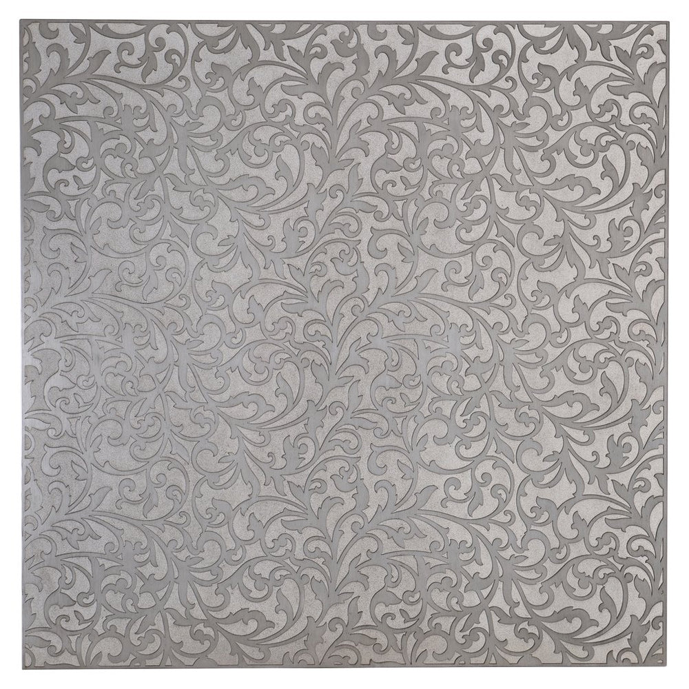 Bernhardt Bernhardt Cornelia Cocktail Table With Glazed Stainless Steel Top, Florentine Acanthus Detail, 44" 331011