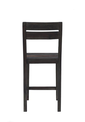 Porter Designs Porter Fall River Solid Sheesham Wood Counter Height Dining Chair Set Of 2 In Black Walnut Finish Gray Wood 07-117-11-1404o