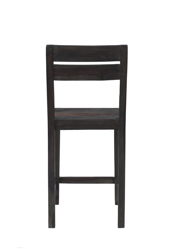 Porter Designs Porter Fall River Solid Sheesham Wood Counter Height Dining Chair Set Of 2 In Black Walnut Finish Gray Wood 07-117-11-1404o