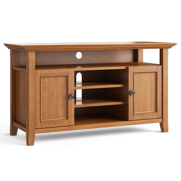 English Elm Amherst 54-Inch Solid Wood Tv Media Stand - Light Golden Brown, Charming Design & Ample Storage B136P158342