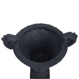 Christopher Knight Home® - Noble House - Delphine Outdoor Traditional Roman Chalice Garden Urn Planter with Frond Accents, Black