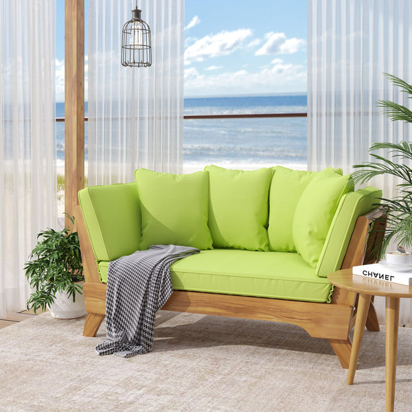 English Elm Christopher Knight Home® - Expandable Daybed With Cushions - Stylish Acacia Wood Outdoor Couch, Convertible Sofa & Pillows 69489.00LGRN
