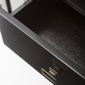 English Elm Artisan Tall Tv Media Stand - Handcrafted Black Lacquer Storage Solution For Up To 60" Tvs B136P158702