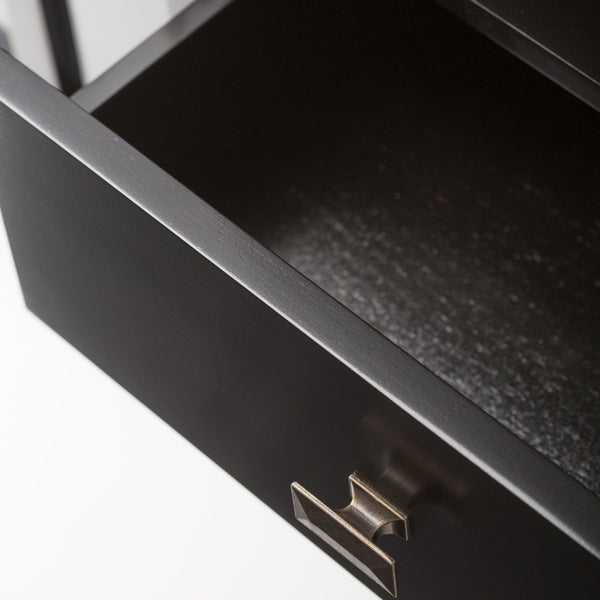 English Elm Artisan Tall Tv Media Stand - Handcrafted Black Lacquer Storage Solution For Up To 60" Tvs B136P158702