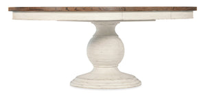 Hooker Furniture Americana Round Pedestal Dining Table With Carved Base, Two-Tone Honey Top & 22" Pull-Out Leaf Whites/Creams/Beiges 7050-75203-02