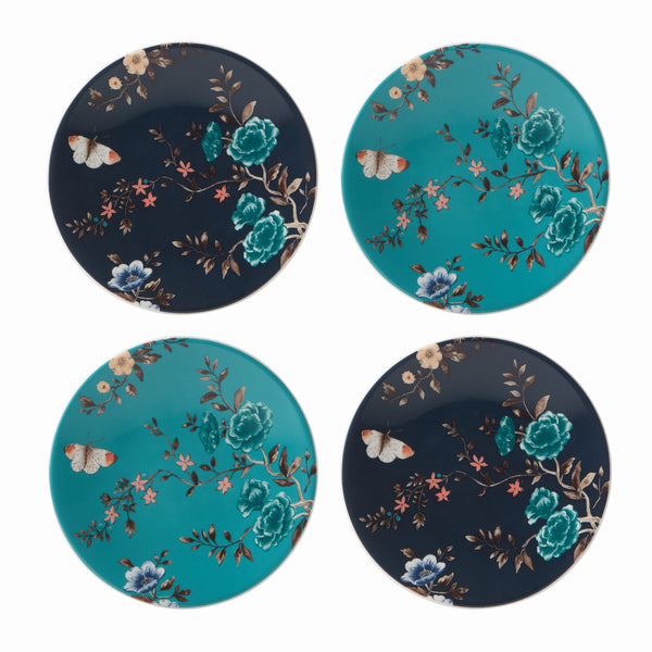 Lenox Sprig & Vine 4-Piece Tidbit Plate Set Multi, NAVY PORCELAIN 890748