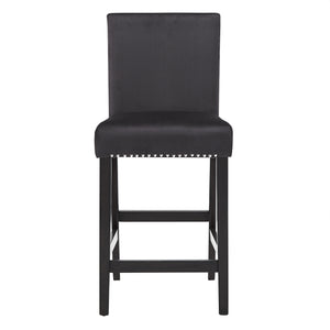 Homelegance By Top-Line Saber Nailhead Velvet Upholstered Chairs (Set of 2) Black Wood