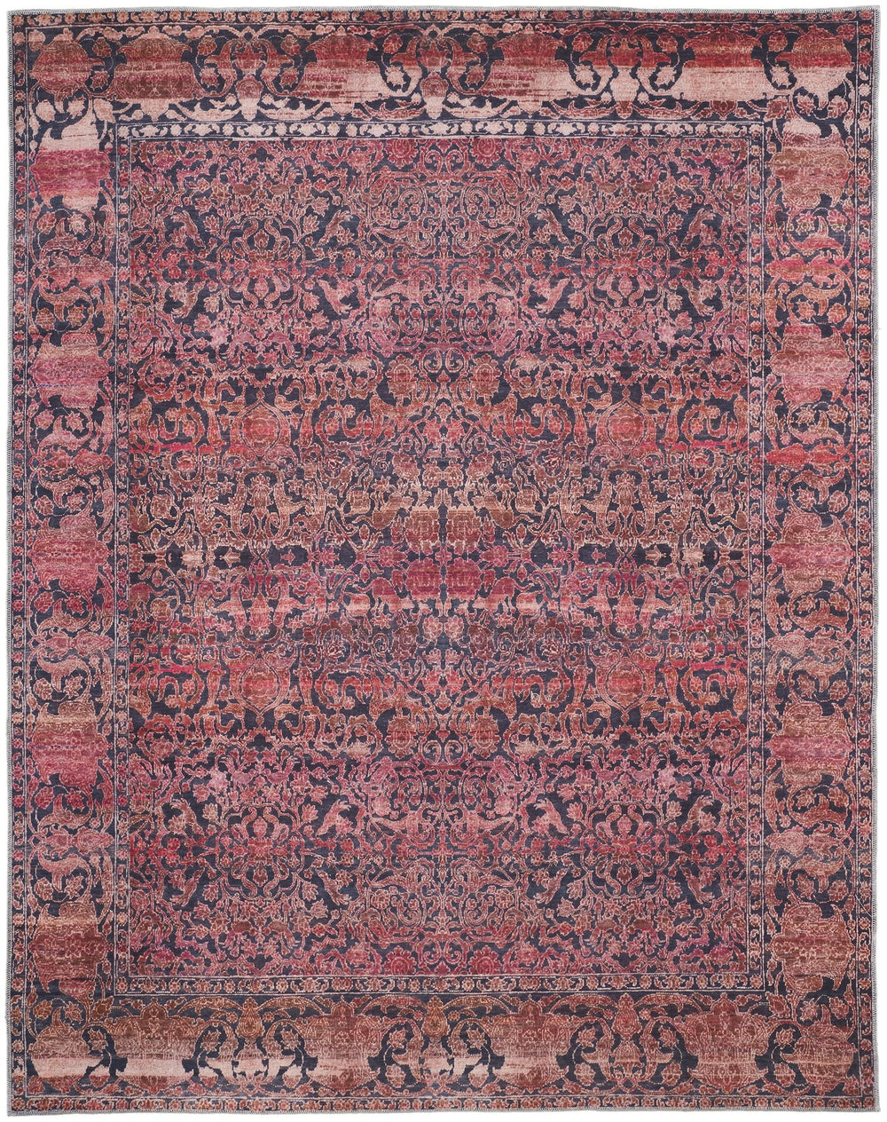 Feizy Rugs Voss Bold Transitional Area Rug - Dazzling Patterns, Rich Colors, And Sophisticated Chenille Design Orange,Red,Gray Polyester Vos39hcfmlt000g21