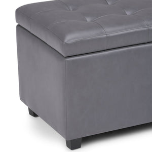 English Elm Cosmopolitan Storage Ottoman In Stone Grey - Stylish, Versatile Seating & Hidden Storage Solution B136P159772