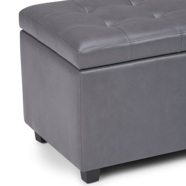 English Elm Cosmopolitan Storage Ottoman In Stone Grey - Stylish, Versatile Seating & Hidden Storage Solution B136P159772