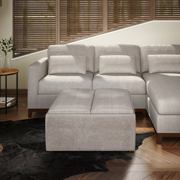 English Elm Avalon Square Storage Ottoman - Versatile Coffee Table With Generous Storage & Modern Design B136P159751