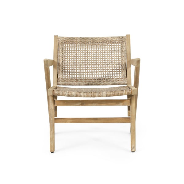 English Elm Christopher Knight Home® - BRAXTON Wicker Club Chairs Set of 2 - Light Brown Acacia Wood Frames, Transitional Outdoor Comfort and Style 72613.00MLBRN