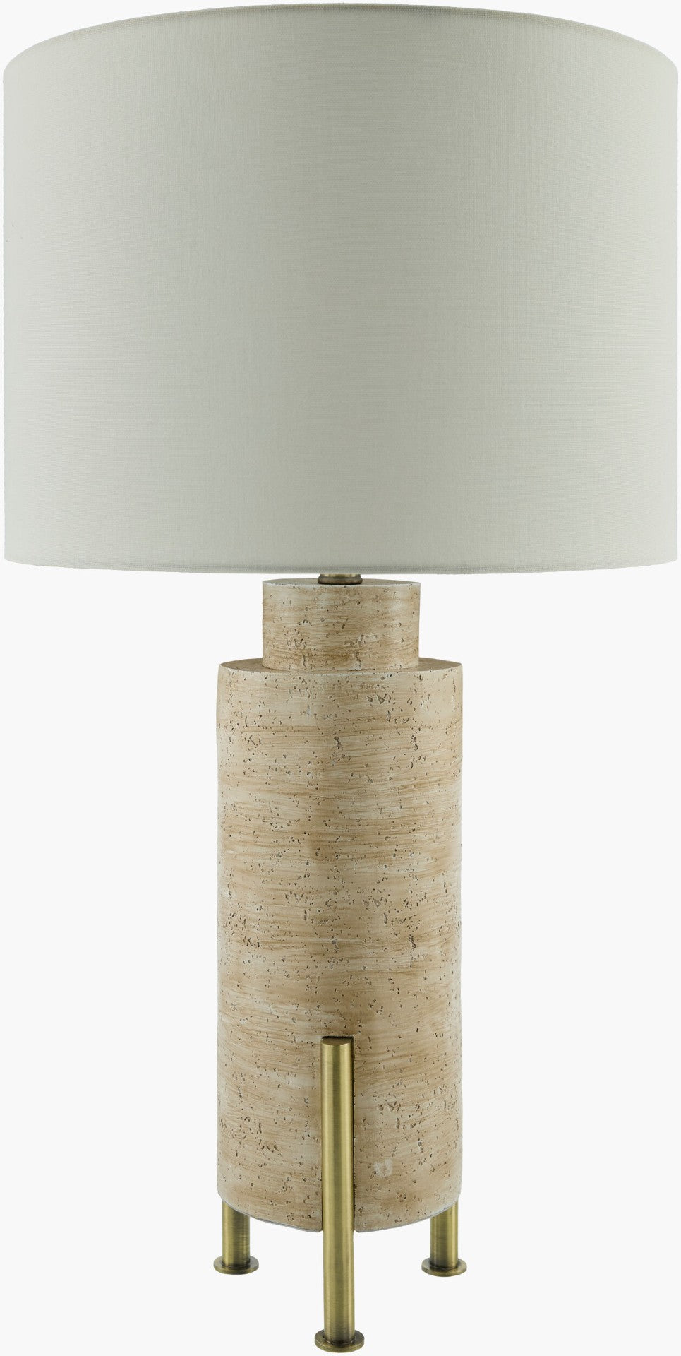 Livabliss Ongato Cement and Iron Industrial Table Lamp with Linen Shade for Loft Spaces ONG-001