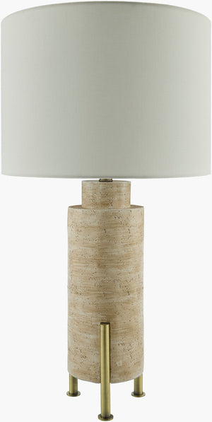 Livabliss Ongato Cement and Iron Industrial Table Lamp with Linen Shade for Loft Spaces ONG-001