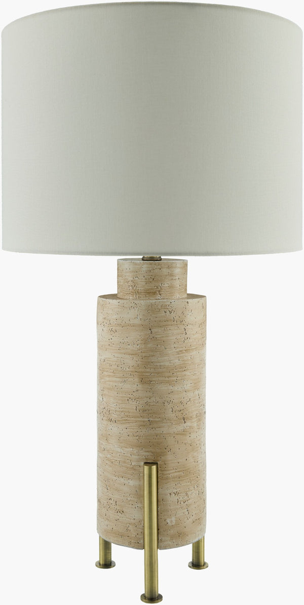 Livabliss Ongato Cement and Iron Industrial Table Lamp with Linen Shade for Loft Spaces ONG-001