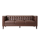 Christopher Knight Home® - Noble House - Pondway Contemporary Faux Leather Tufted 3 Seater Sofa