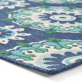 Christopher Knight Home® - Noble House - Marakesh Outdoor 5'3" X 7' Medallion Area Rug, Navy and Green