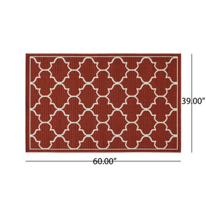 English Elm Christopher Knight Home® - MERIDIAN Red 1295R 3'3" x 5' Machine-Woven Polypropylene Rug, Durable Loop Pile, Easy-Care Accent 65847.00