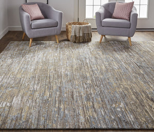 Feizy Rugs Conroe Hand-knotted Wool And Viscose Abstract Rug – Luxurious Modern Art For Your Home Décor Brown,Gray Wool,Viscose Cro6822fbrnmltf99