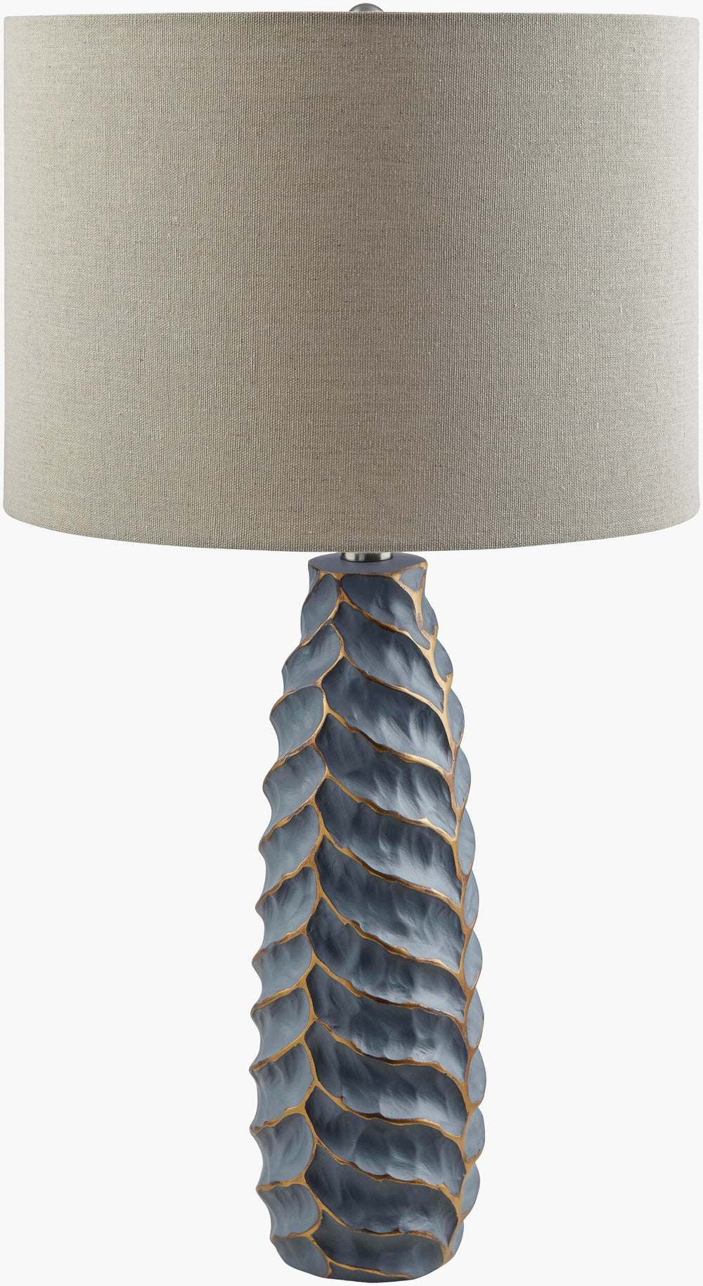 Surya Ossining 27" Durable Resin Accent Table Lamp With Wheat Linen Shade For Stylish Home Décor Body, Gray,Shade (Outside), Wheat,Shade (Inside), White,Finial, Metallic ,Silver,Harp, Metallic ,Nickel,Cord, Translucent Resin,Linen,Linen,Nickel Onn-001