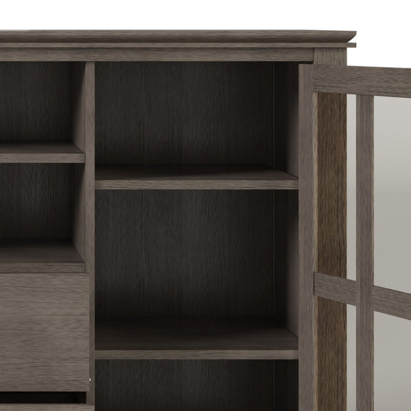 English Elm Artisan Tall Tv Media Stand In Farmhouse Grey - Handcrafted Solid Wood With Ample Storage & Style B136P158407